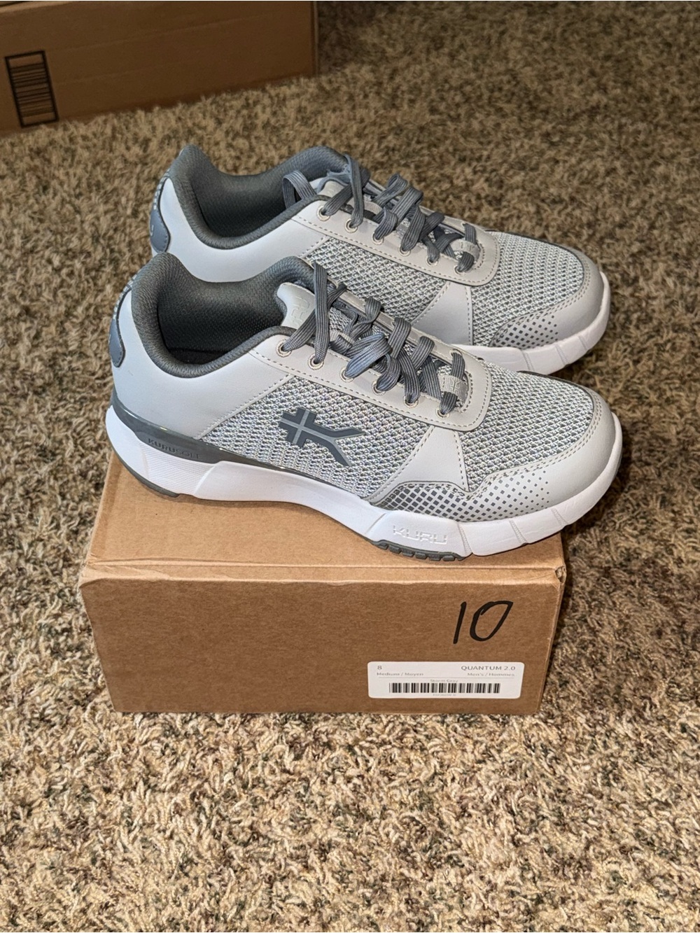 Kuru Quantum 2.0 Men’s Size 8 Workout Walking Shoes Sneakers Storm Gray New